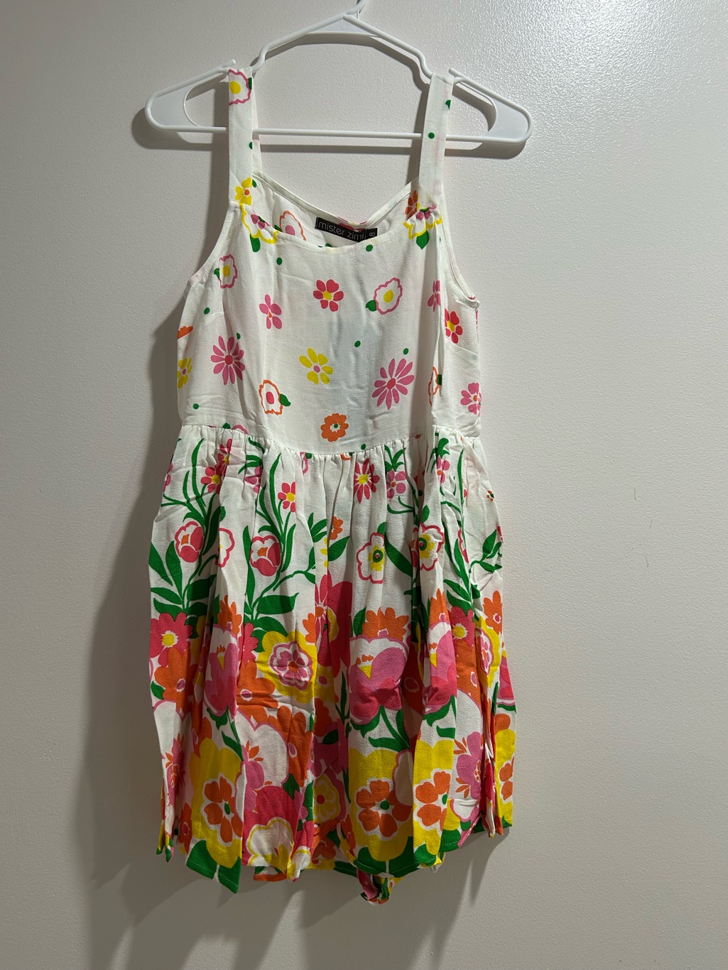Mister Zimi Sophie White Meadow Floral Fit & Flare Dress Size 8 Nwt — image 4 of 8